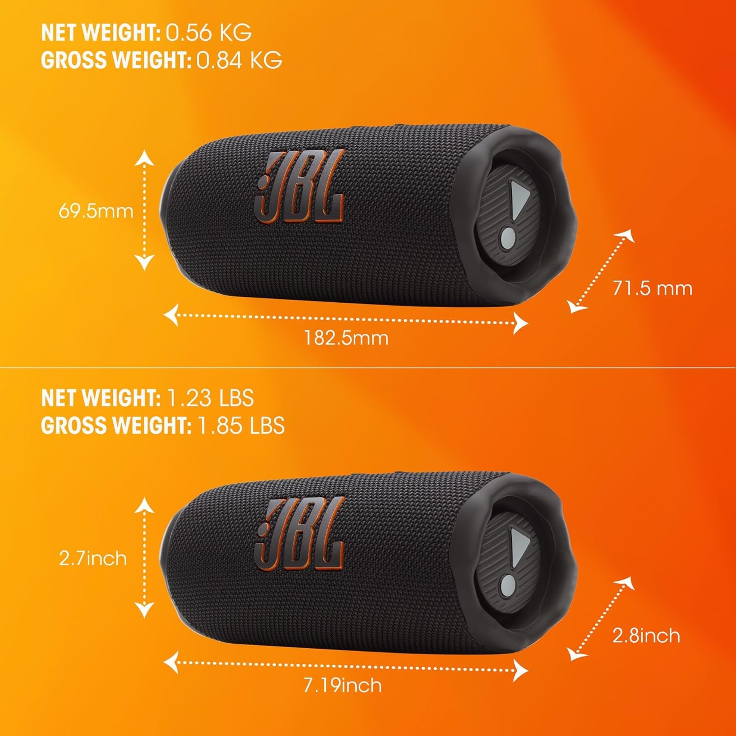JBL Flip 7 Stereo Speaker – AI Sound Boost, Waterproof, 16H Playtime
