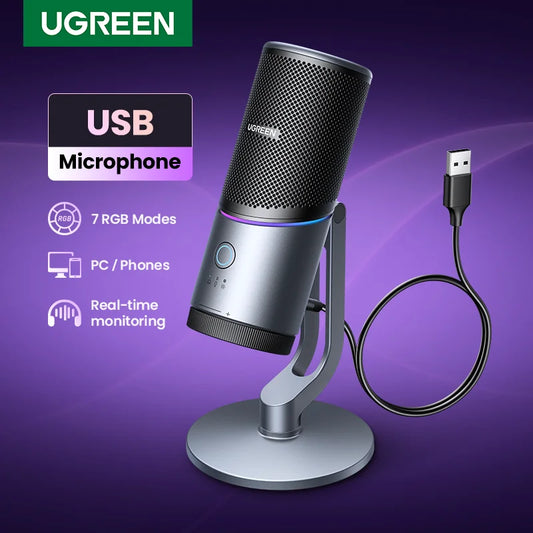UGREEN USB Mic – Crystal Clear Audio for Gaming, Streaming, Podcasts & singing 