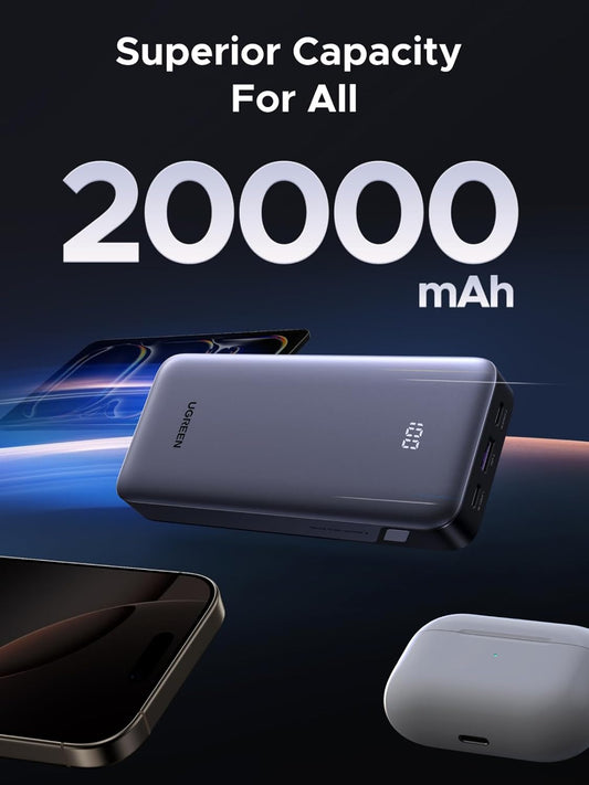 UGREEN 20000mAh Power Bank – 30W Fast Charging USB-C