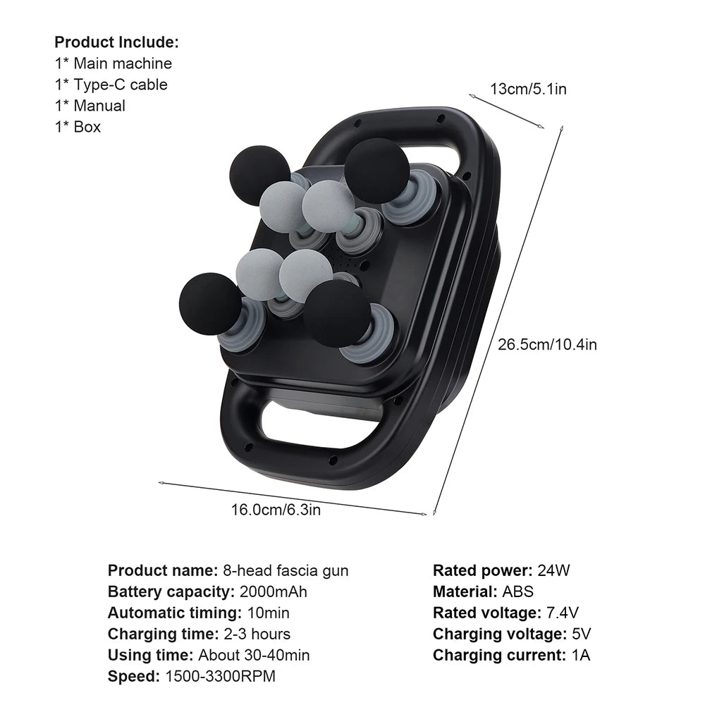 8-Head Equine Fascia Massage Gun for horses