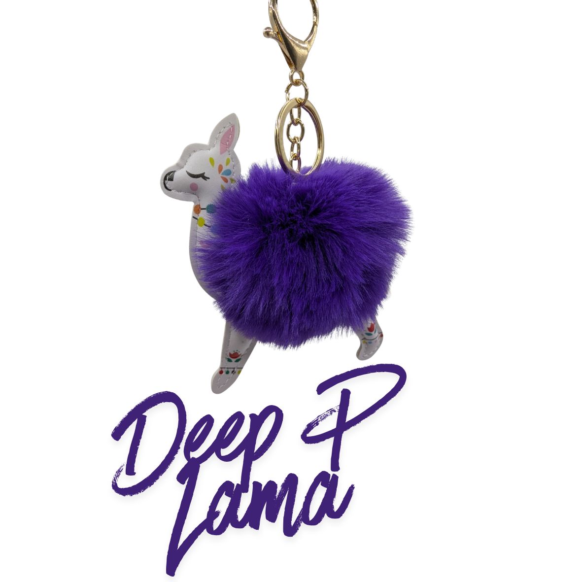 Cute Pom Pom Llama Bag Charm – Fluffy Llama Keychain Accessory