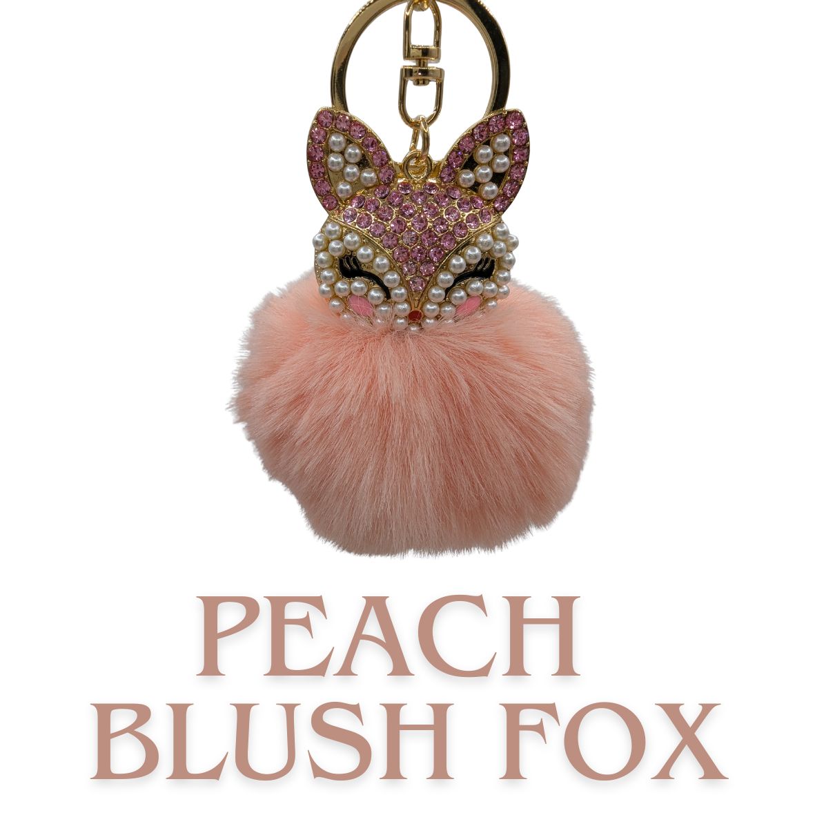 Luxury Crystal Fox Pom Pom Bag Charm – Faux Fur Handbag Accessory