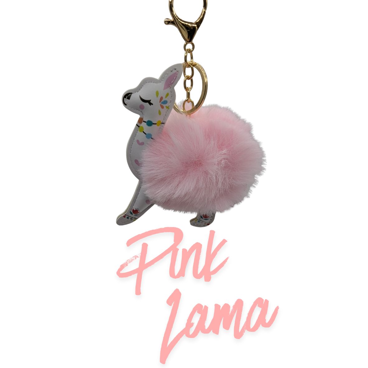 Cute Pom Pom Llama Bag Charm – Fluffy Llama Keychain Accessory