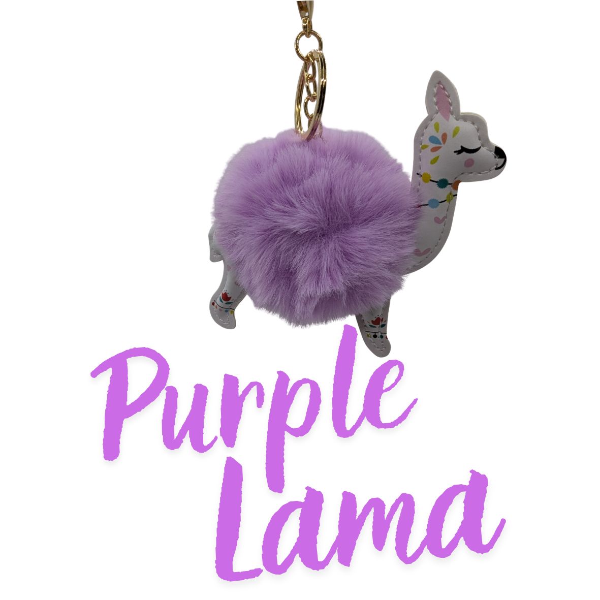Cute Pom Pom Llama Bag Charm – Fluffy Llama Keychain Accessory