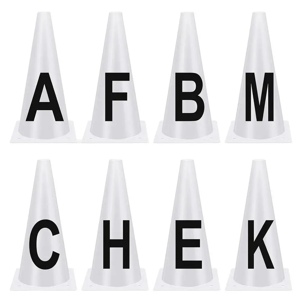 Easy Equine has Portable White Dressage Letter Cone Set - Stackable Horse Training Equipment
