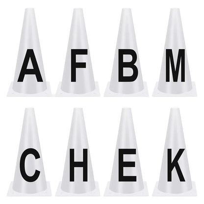 Easy Equine has Portable White Dressage Letter Cone Set - Stackable Horse Training Equipment